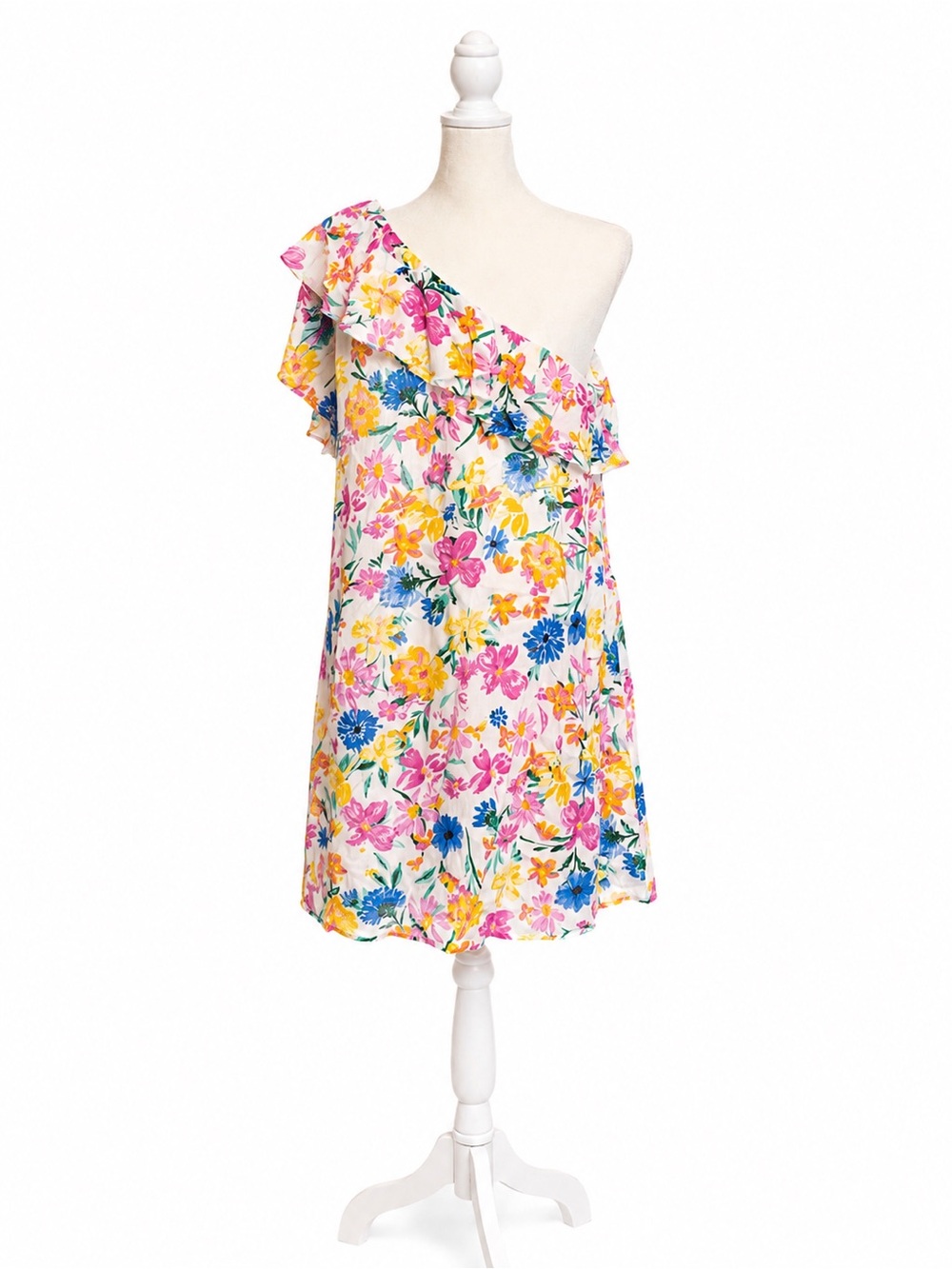One-Shoulder Floral Ruffle Dress - Multi - Picture 2 of 2